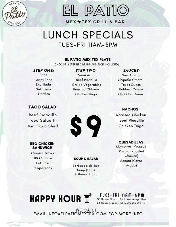 El Patio Mex-Tex - Lewisville, TX menu_pic
