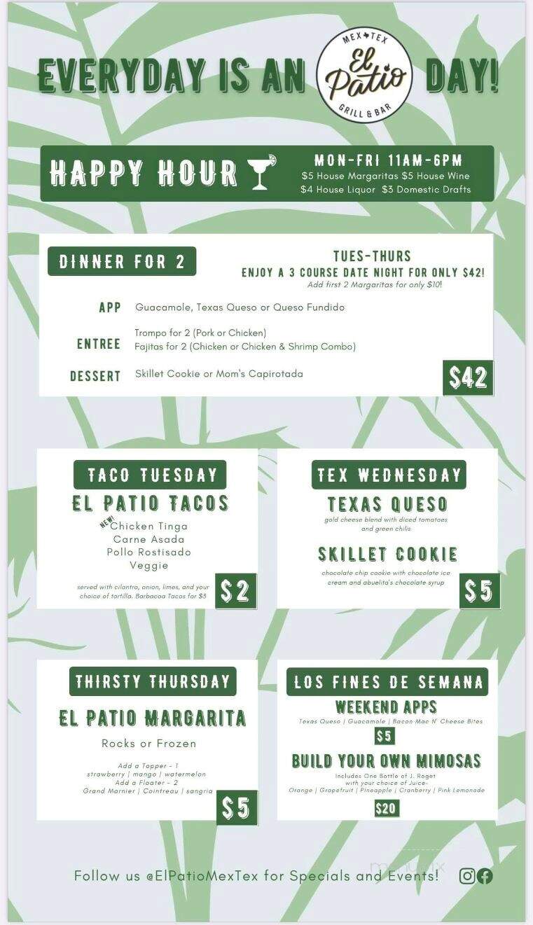 El Patio Mex-Tex - Lewisville, TX menu_pic