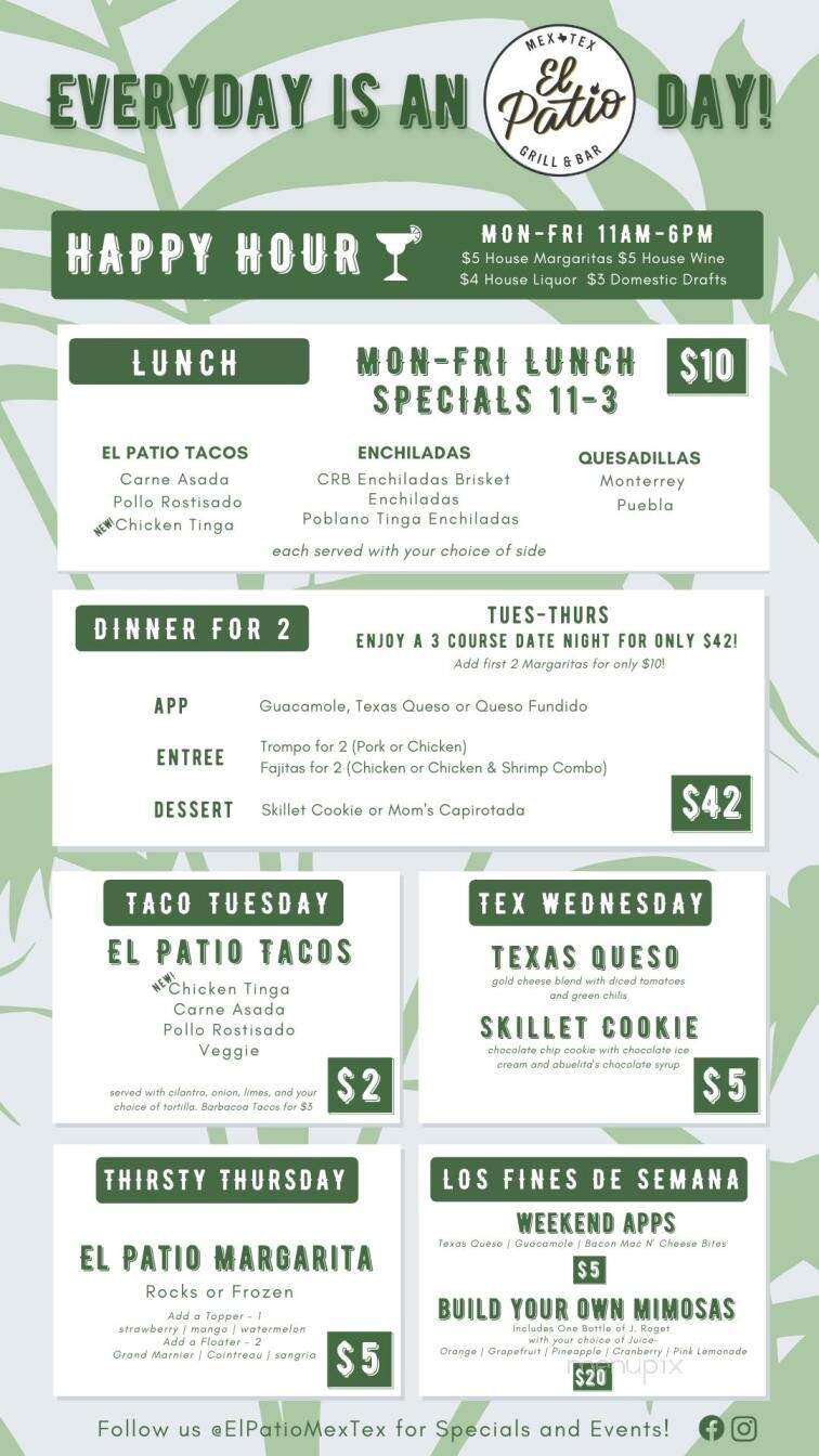 El Patio Mex-Tex - Lewisville, TX menu_pic