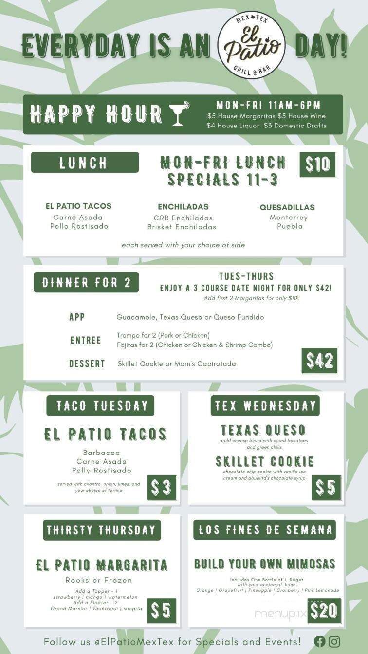 El Patio Mex-Tex - Lewisville, TX menu_pic