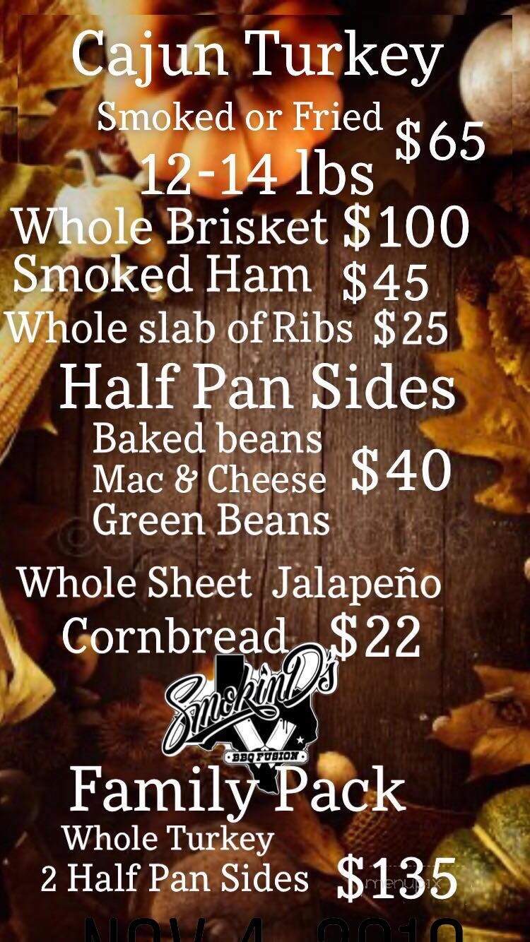 Smokin D's Bbq Fusion Bar & Grill - Alvin, TX menu_pic