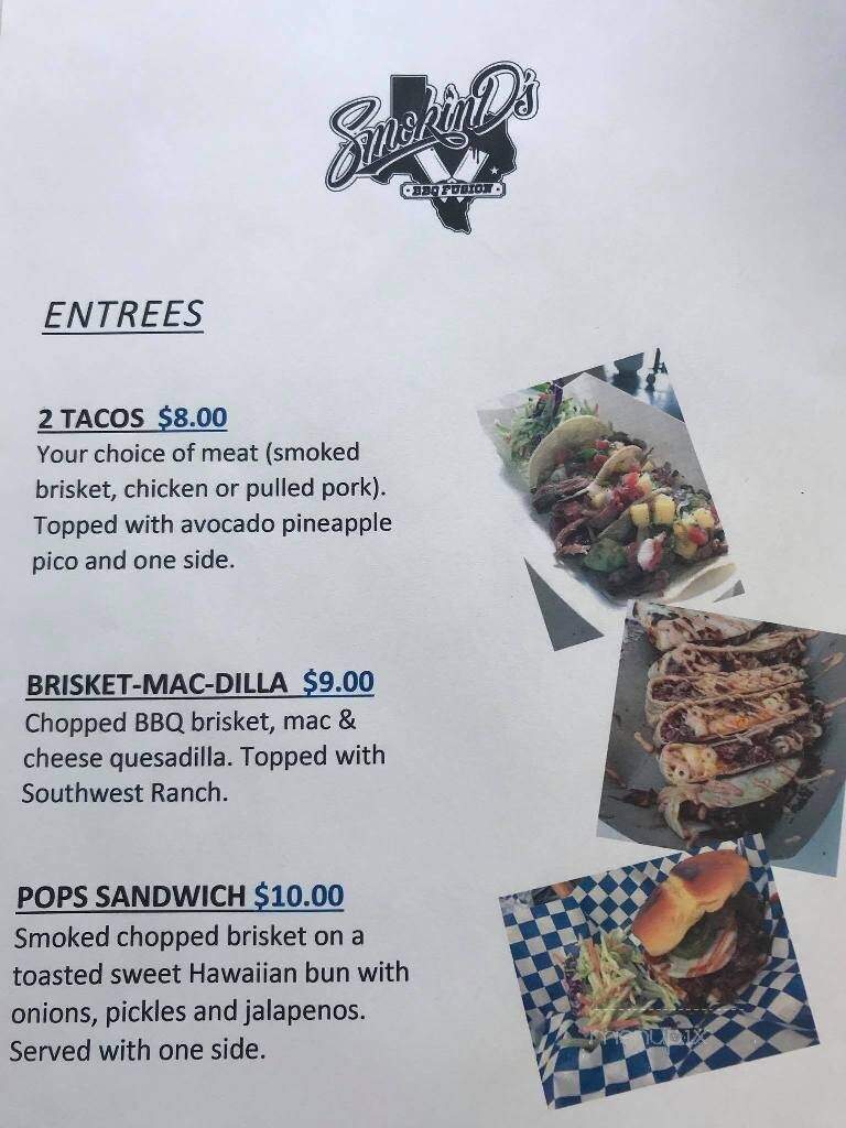 Smokin D's Bbq Fusion Bar & Grill - Alvin, TX menu_pic