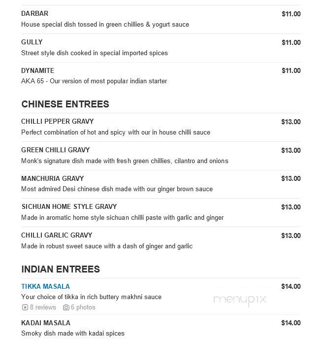 Sitara Indian Cuisine - Carmel, IN menu_pic