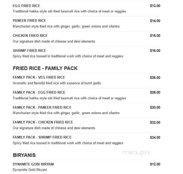 Sitara Indian Cuisine - Carmel, IN menu_pic