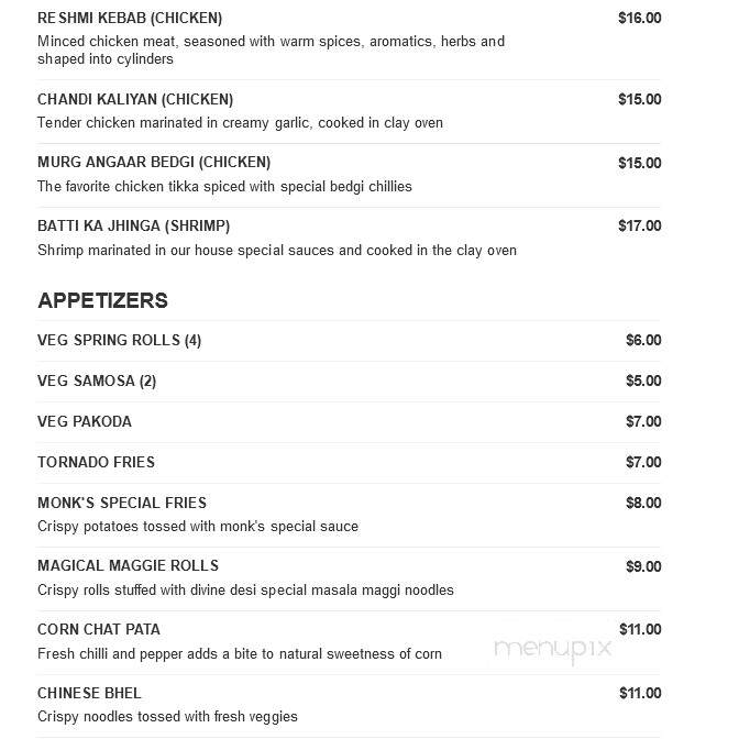 Sitara Indian Cuisine - Carmel, IN menu_pic