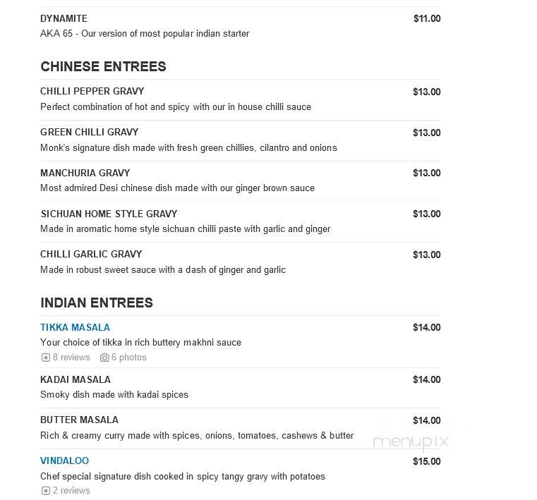Sitara Indian Cuisine - Carmel, IN menu_pic