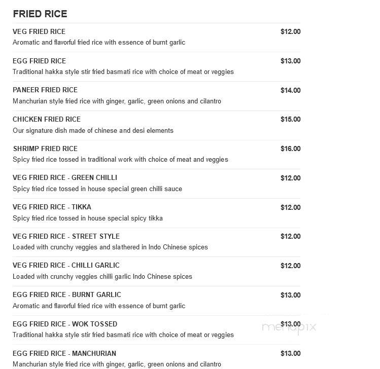 Sitara Indian Cuisine - Carmel, IN menu_pic