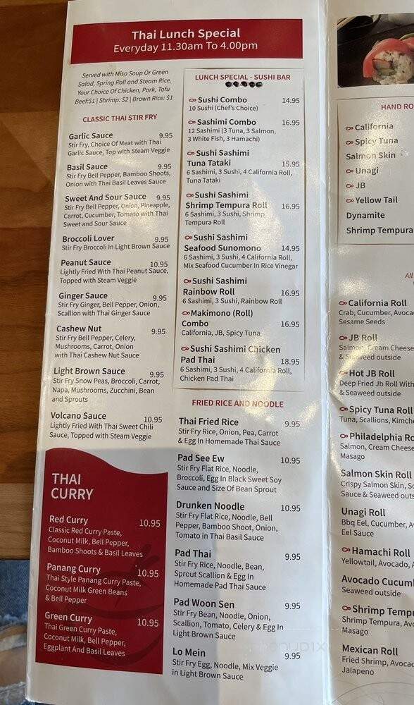 Kub Kao Thai & Sushi - Davie, FL menu_pic
