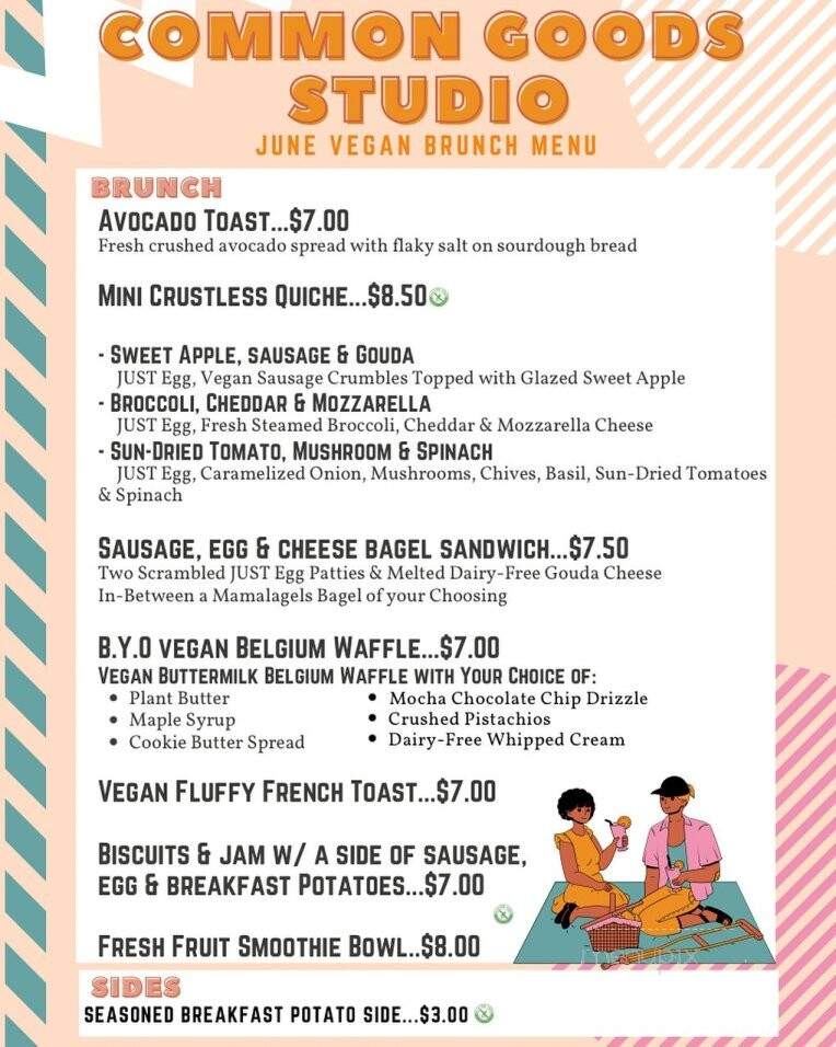 Common Goods Studio - Youngstown, OH menu_pic