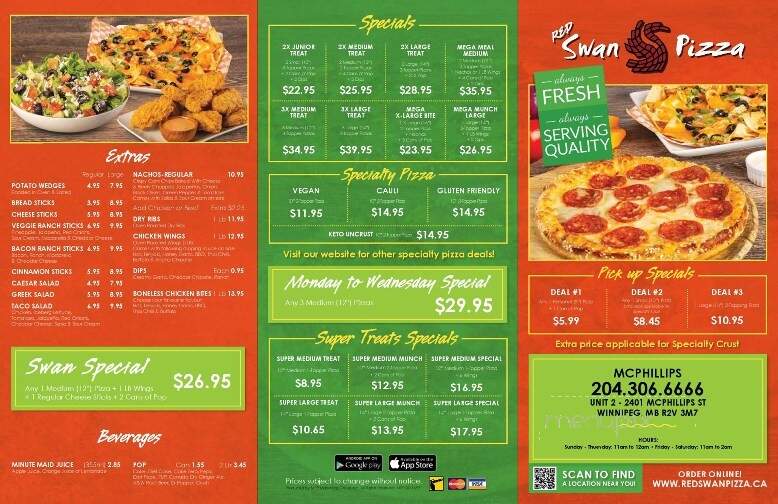 Red Swan Pizza - Winnipeg, MB menu_pic
