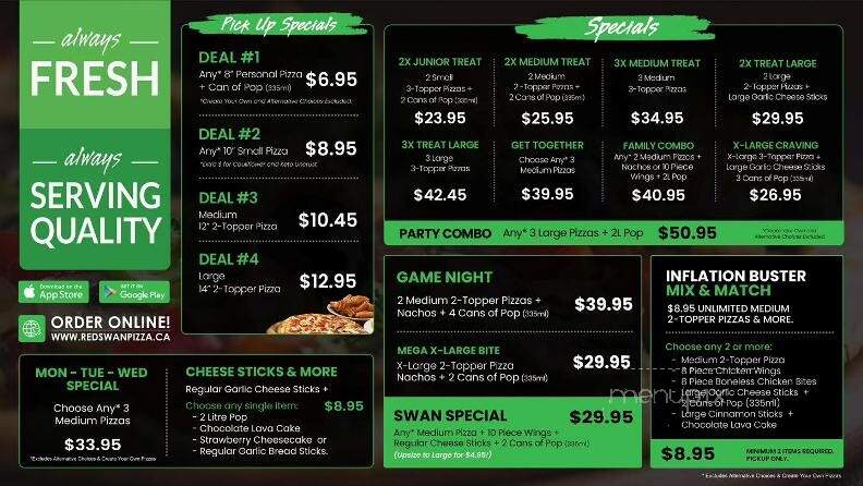 Red Swan Pizza - Winnipeg, MB menu_pic