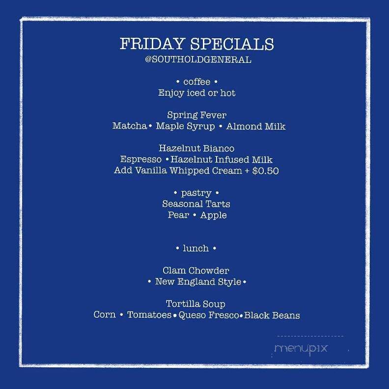 Southold General - Southold, NY menu_pic