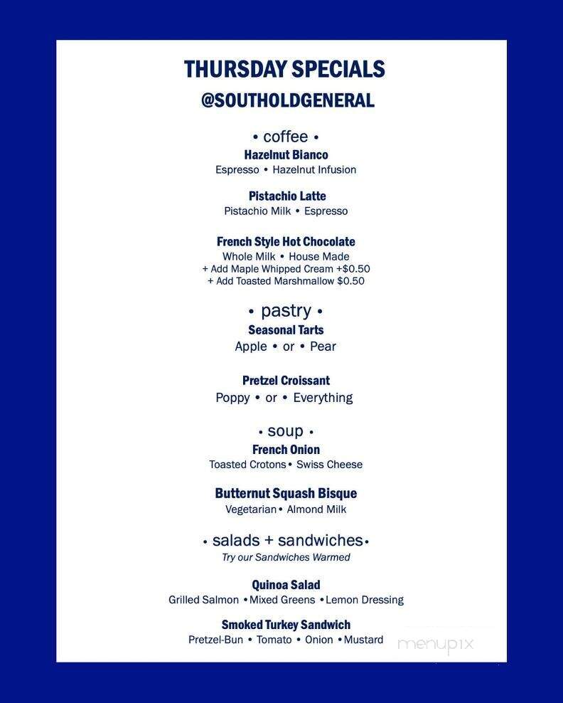 Southold General - Southold, NY menu_pic