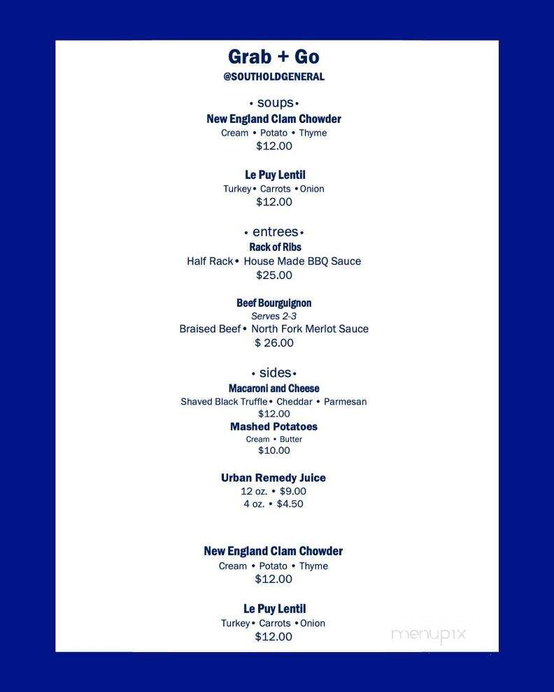 Southold General - Southold, NY menu_pic