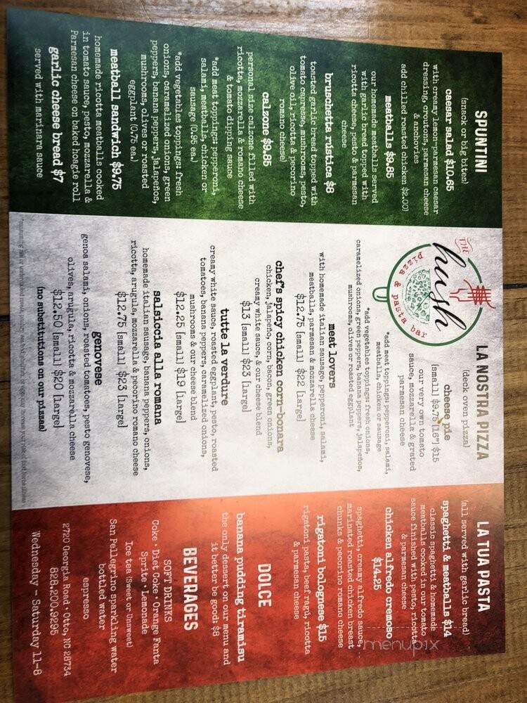 The Hush Pizza and Pasta Bar - Franklin, NC