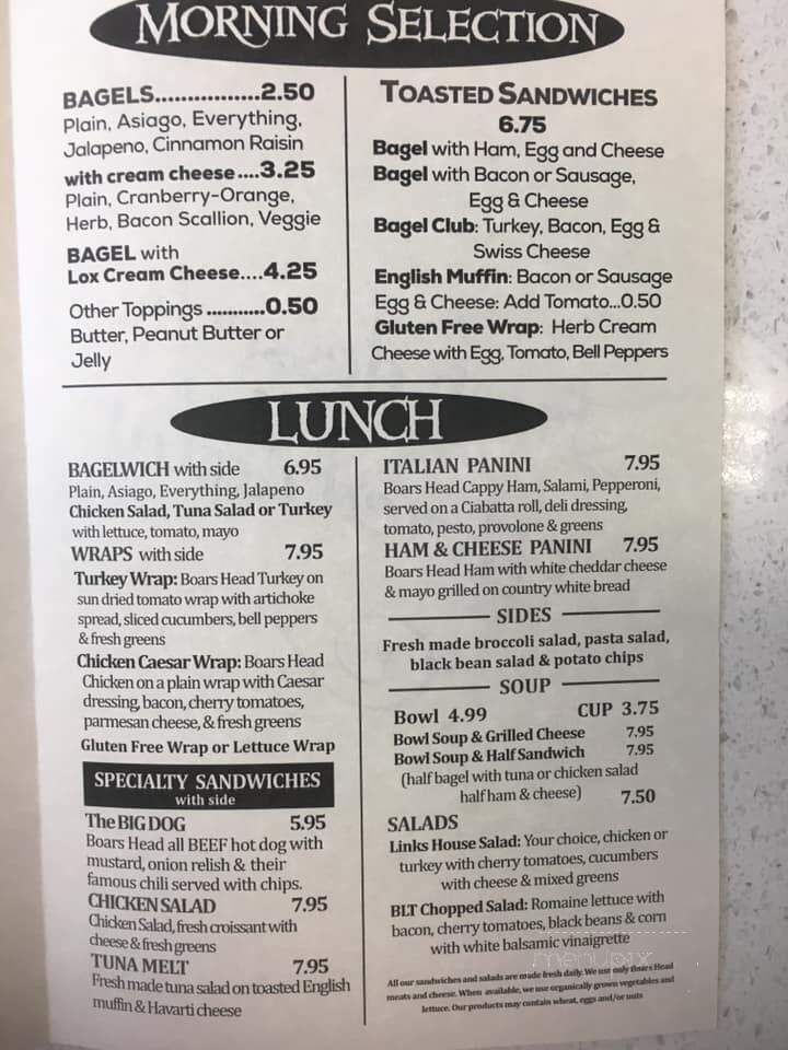 Links Coffee House Cafe - Danville, VA menu_pic