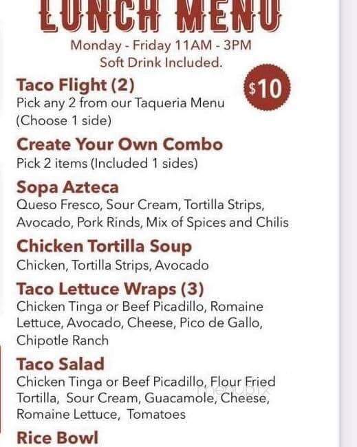 Casa Grande Margaritas & Cocina - Tallahassee, FL menu_pic