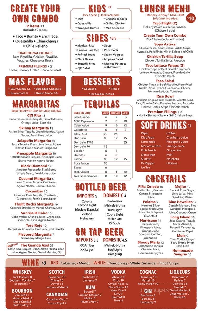 Casa Grande Margaritas & Cocina - Tallahassee, FL menu_pic