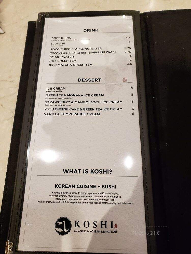 Koshi Sushi & Korean - McKinney, TX menu_pic