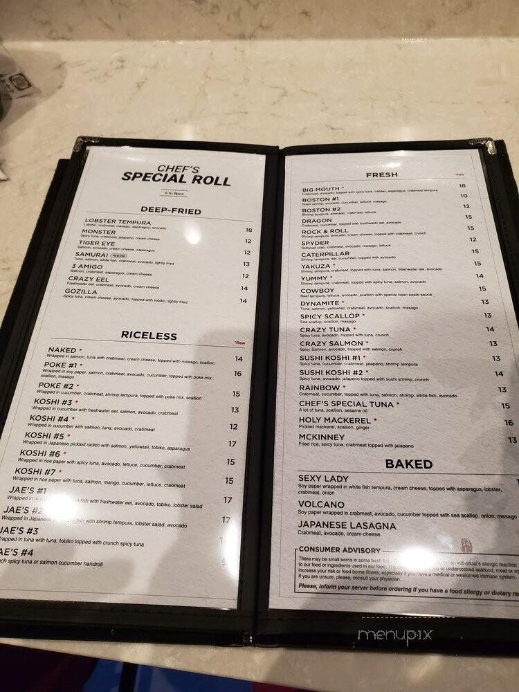 Koshi Sushi & Korean - McKinney, TX menu_pic