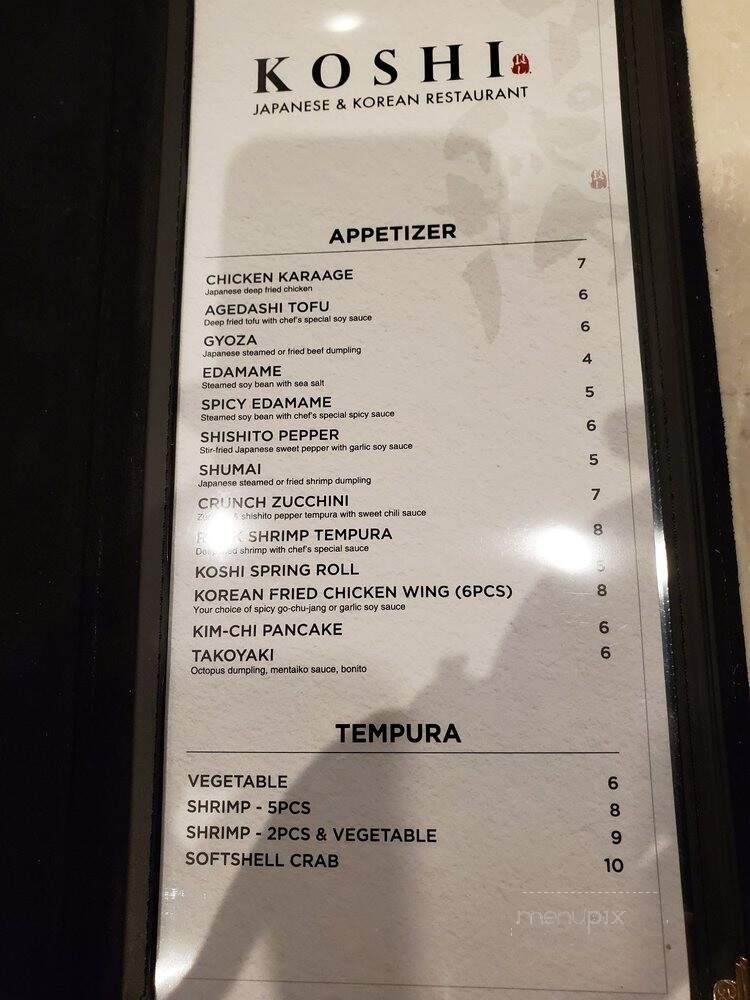 Koshi Sushi & Korean - McKinney, TX menu_pic