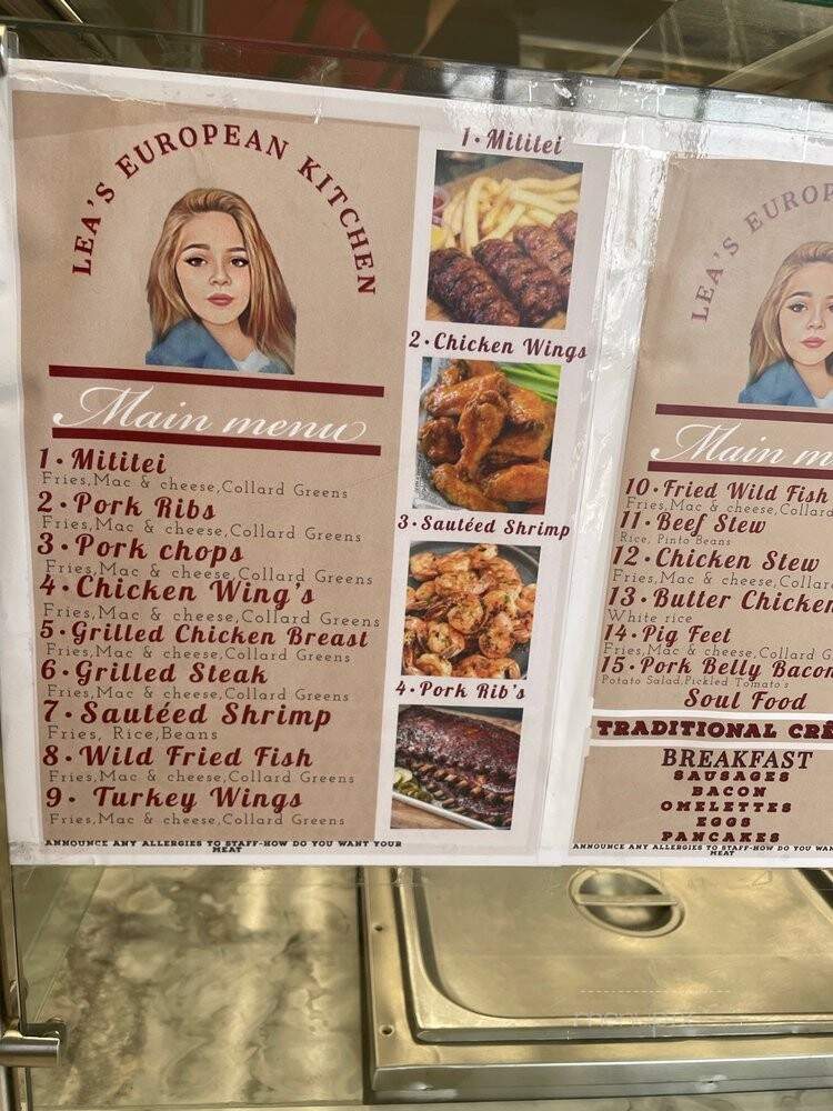 Lea's European Kitchen - Woodbridge, VA menu_pic