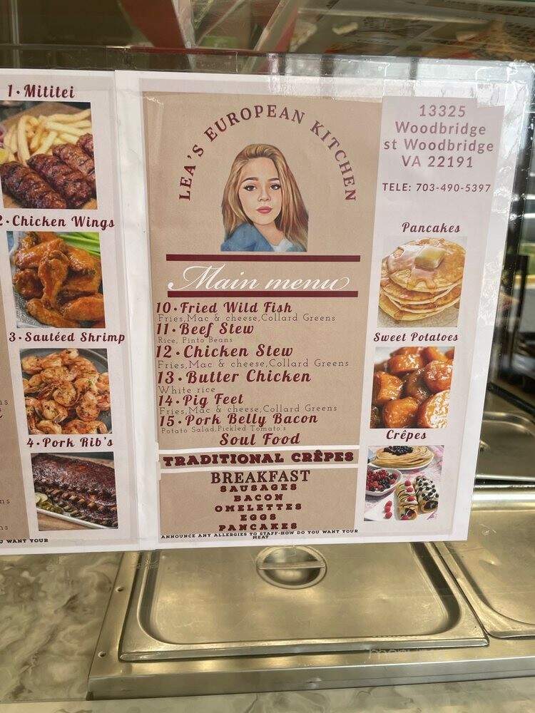 Lea's European Kitchen - Woodbridge, VA menu_pic