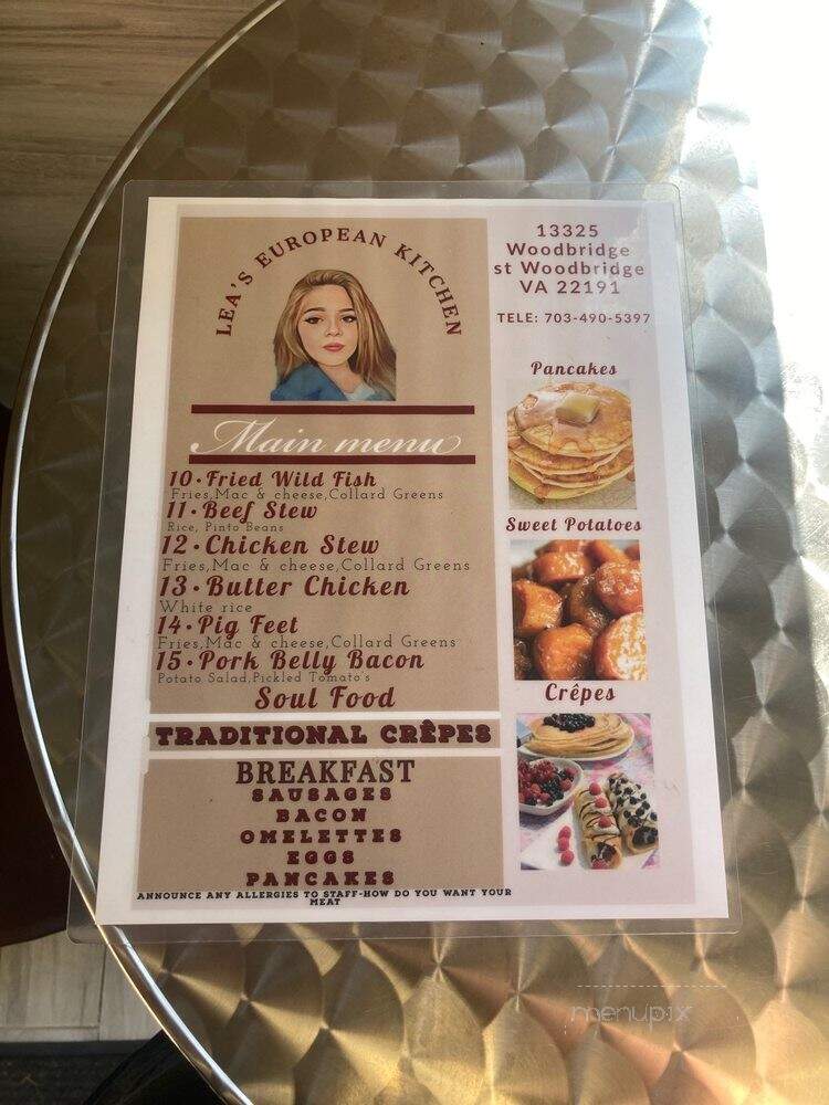 Lea's European Kitchen - Woodbridge, VA menu_pic