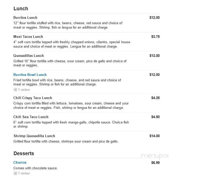 Mexican Chili - Chelmsford, MA menu_pic