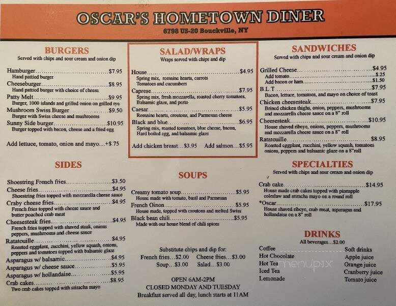 Oscar's Hometown Diner - Bouckville, NY