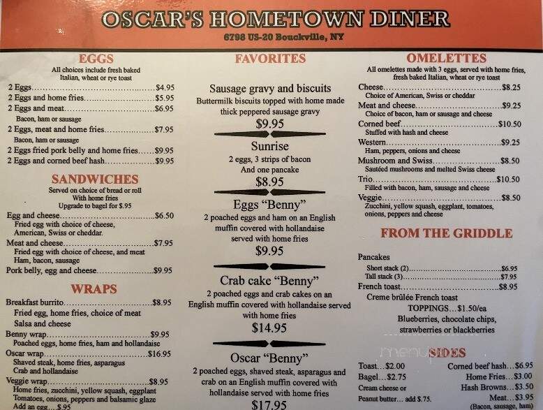 Oscar's Hometown Diner - Bouckville, NY