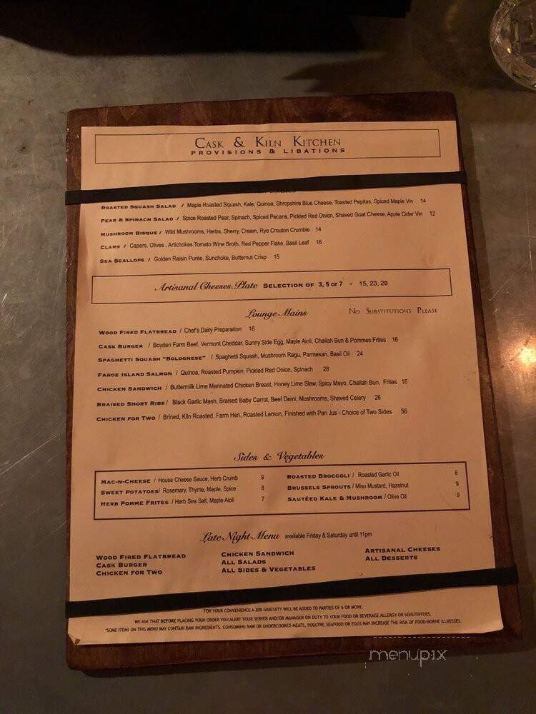Cask & Kiln Kitchen - Wilmington, VT menu_pic