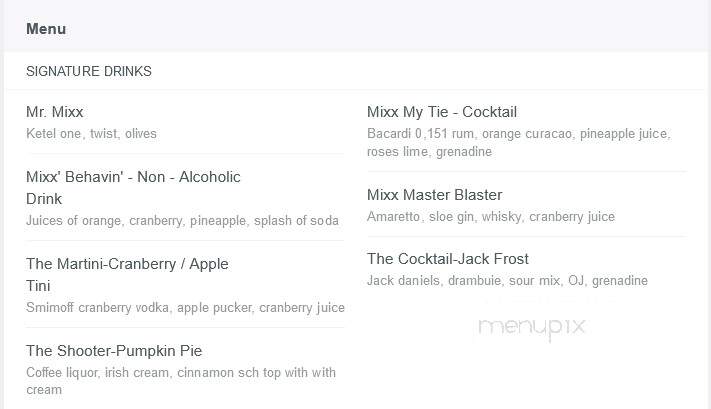 Mixx Atlanta - Atlanta, GA menu_pic
