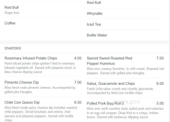 Mixx Atlanta - Atlanta, GA menu_pic