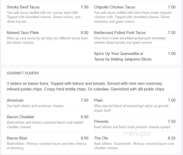 Mixx Atlanta - Atlanta, GA menu_pic