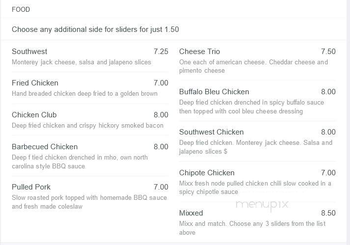 Mixx Atlanta - Atlanta, GA menu_pic
