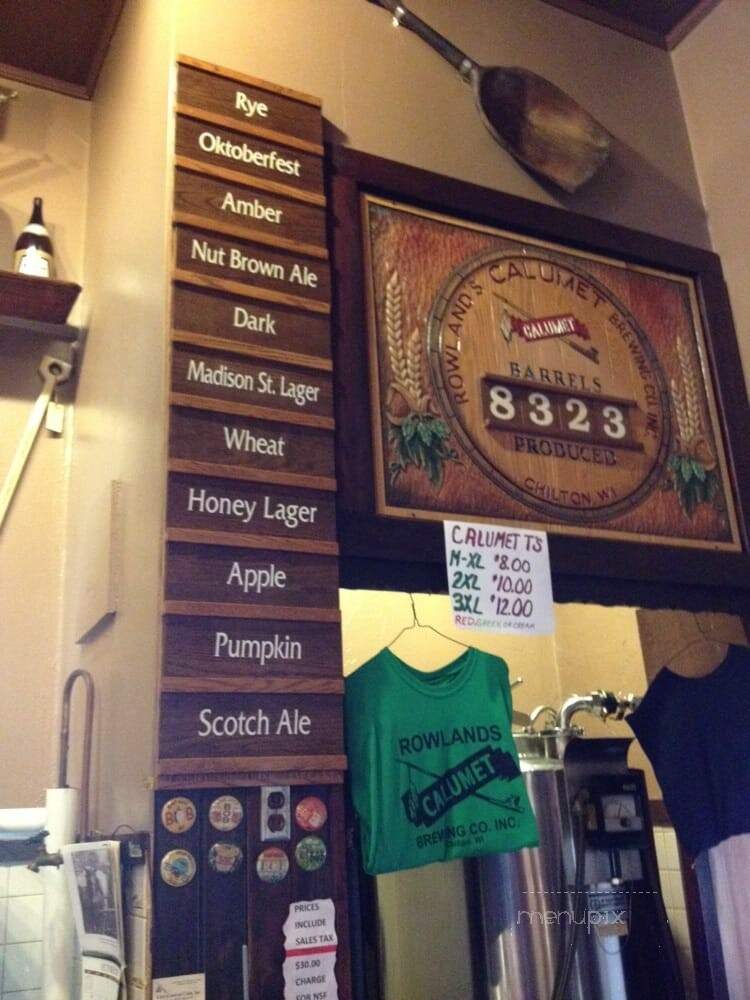 Rowland's Calumet Brewery - Chilton, WI menu_pic