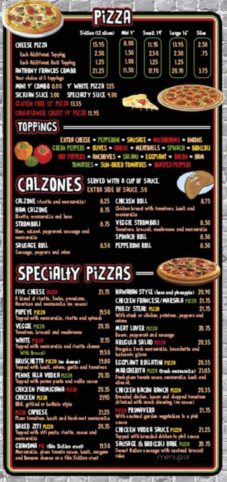 Anthony Franco's Pizza - Wayne, NJ menu_pic