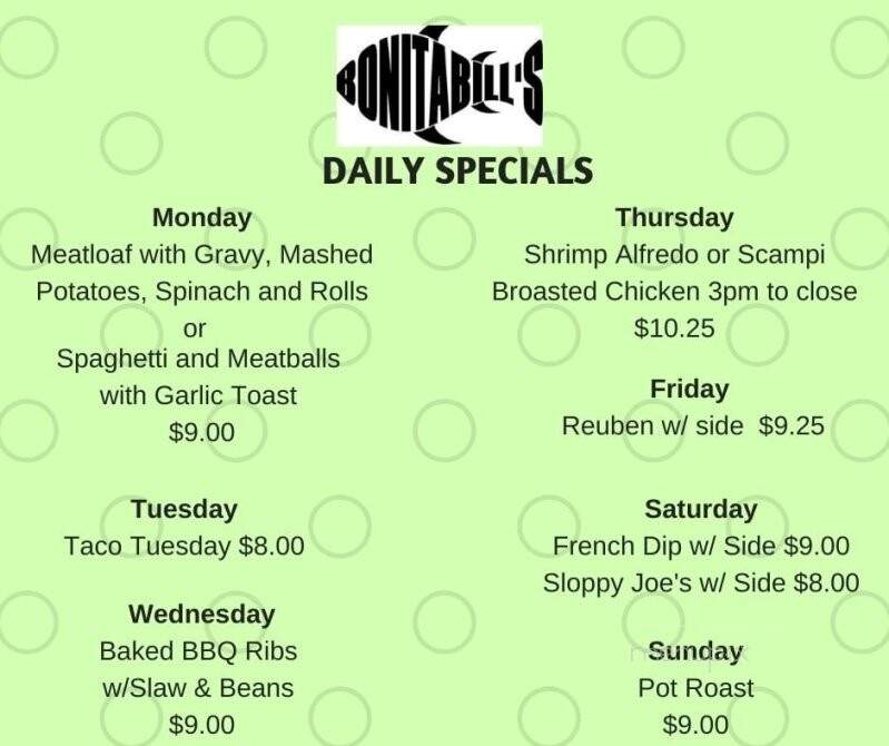 Bonita Bill's Waterfront Cafe - Fort Myers Beach, FL menu_pic