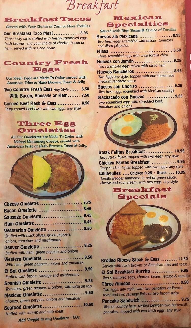 El Sol De Mexico - Waukesha, WI menu_pic