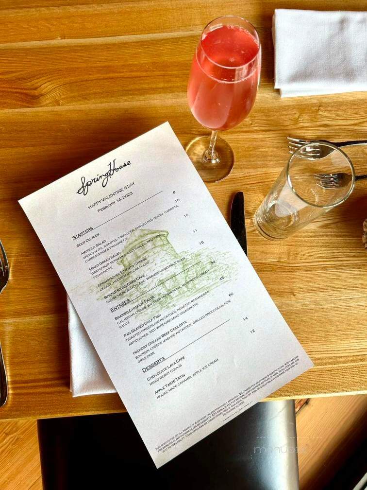 SpringHouse - Alexander City, AL menu_pic