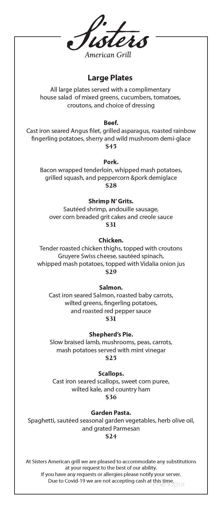 Two Sisters - Abingdon, VA menu_pic