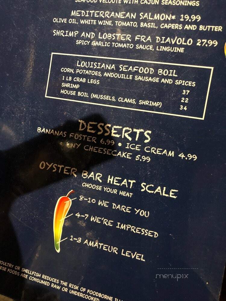 The Oyster Bar at Sunset Station - Henderson, NV menu_pic