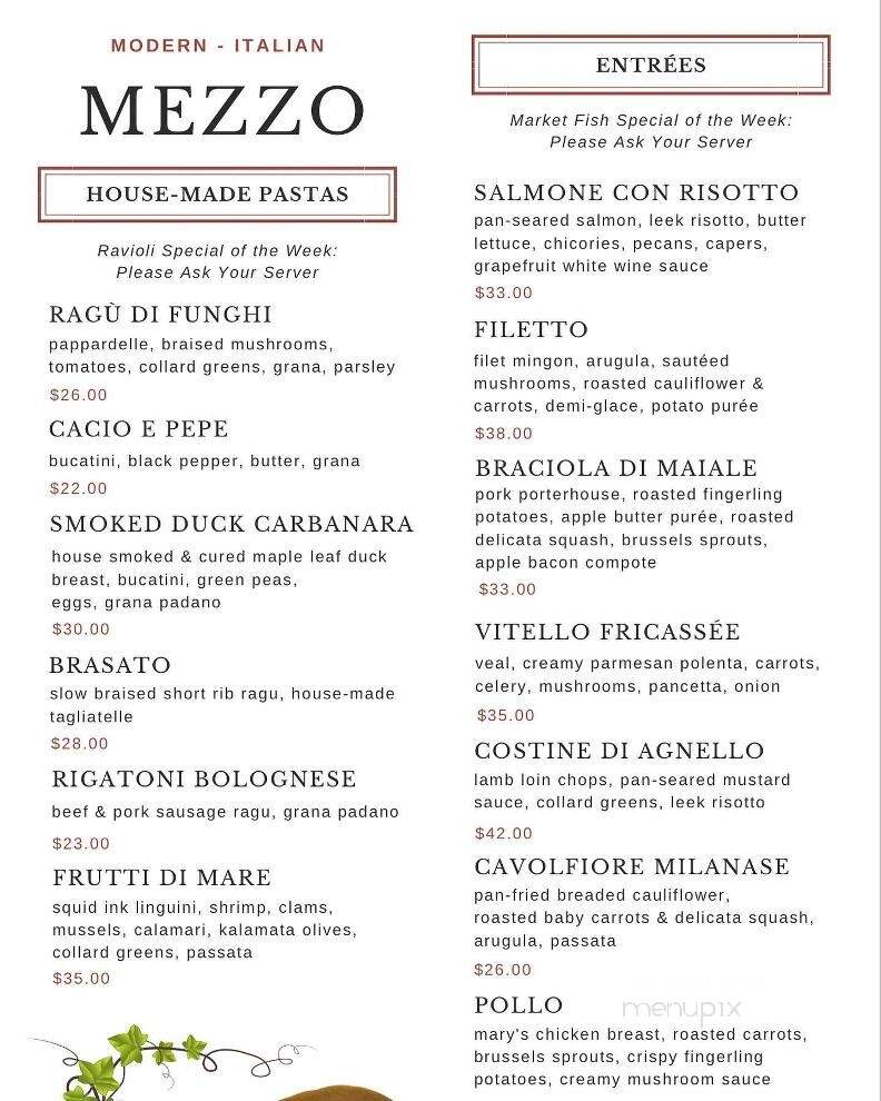 Mezzo - Stockton, CA menu_pic