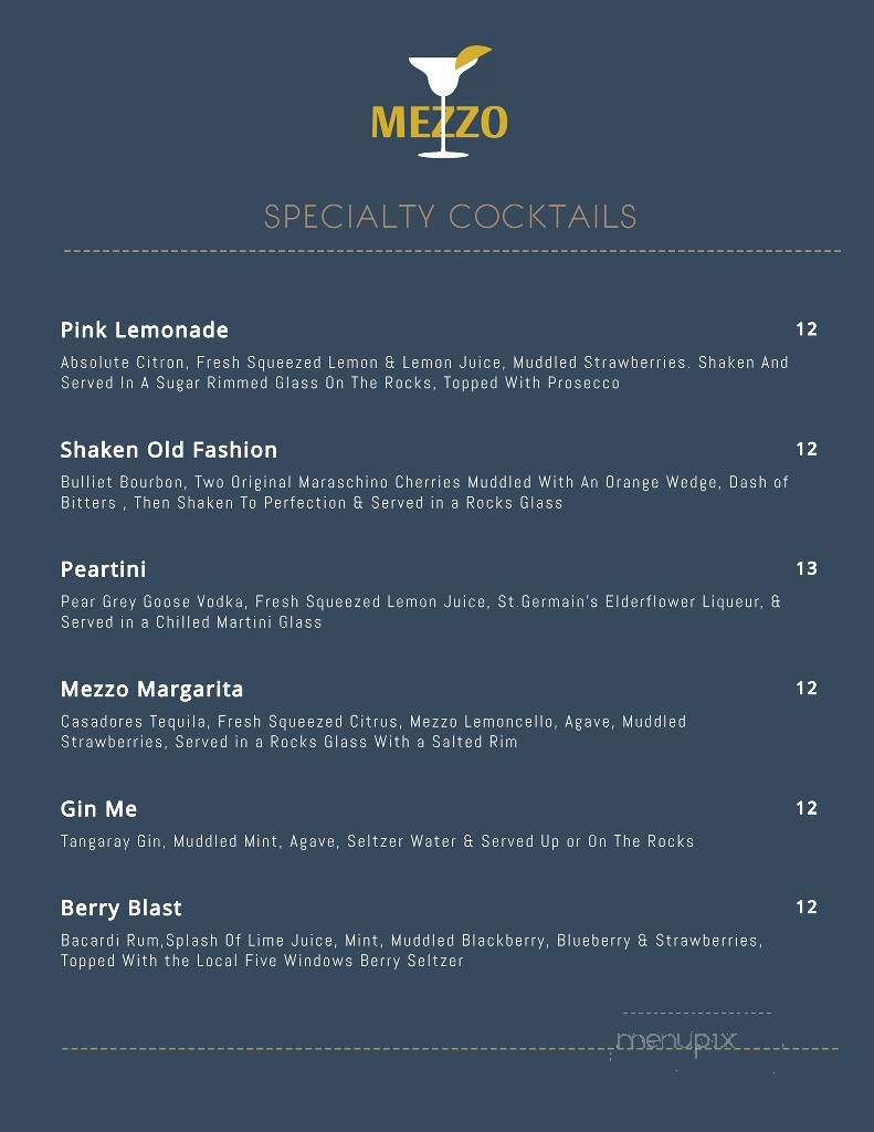 Mezzo - Stockton, CA menu_pic