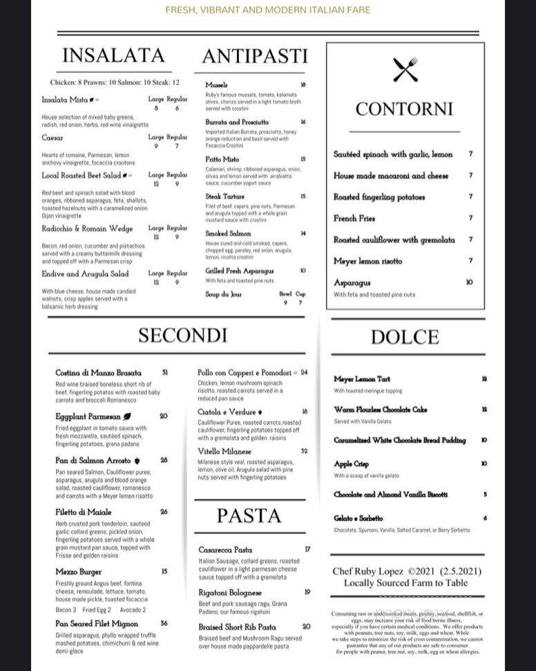 Mezzo - Stockton, CA menu_pic