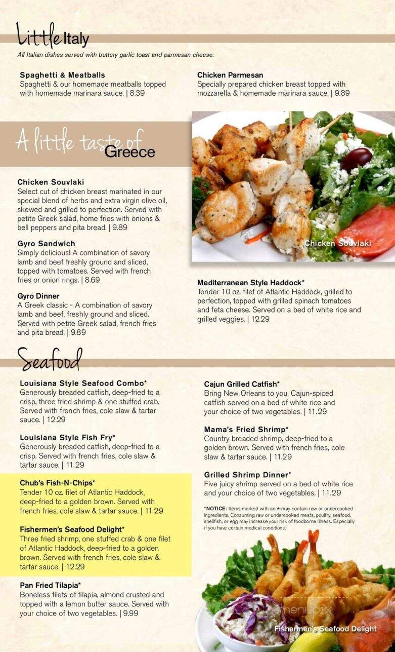 Chubbys Restaurant - Dallas, TX menu_pic