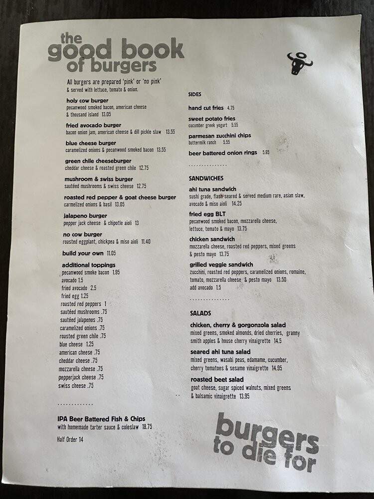 Holy Cow - Albuquerque, NM menu_pic