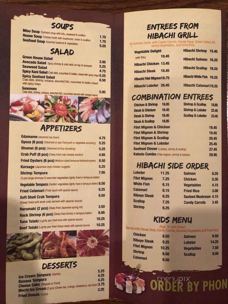 Kabuto Sushi and Teppanyaki - Charlottesville, VA menu_pic