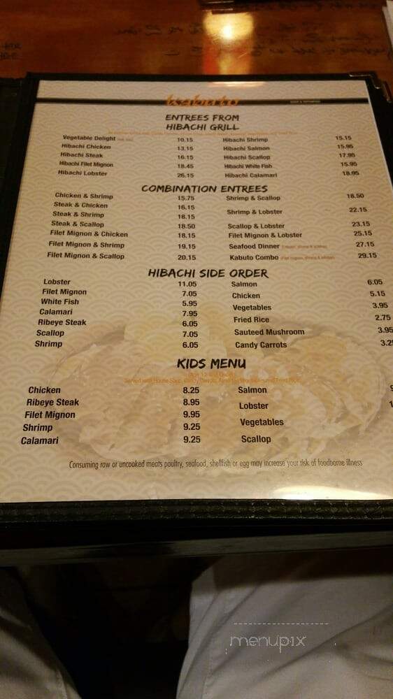 Kabuto Sushi and Teppanyaki - Charlottesville, VA menu_pic